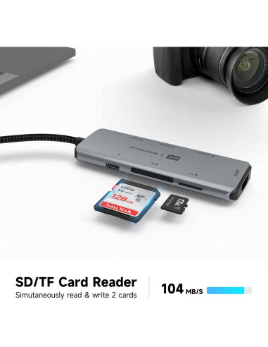 Hub USB C 7 en 1 RSHTECH RSH-T02 con HDMI 8K y 100W
