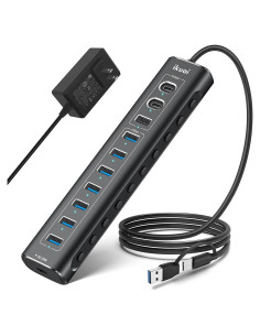 Hub USB Híbrido 11 Puertos ikuai 3.2/3.0 con Carga PD 20W