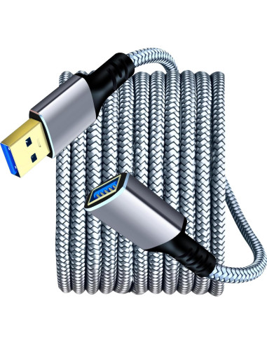 Cable Extensión USB 3.0 Tan QY 1.22m Plata Alta Velocidad