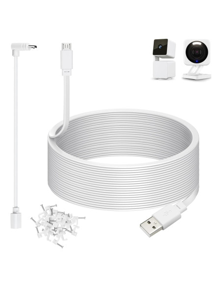 Cable de Alimentación de 15m Weishan para Wyze Cam y Blink Cable de Alimentación de 15m Weishan para Wyze Cam y Blink