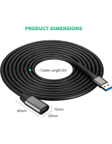 Cable de Extensión USB 3.0 XXONE 6m Alta Velocidad Tipo A