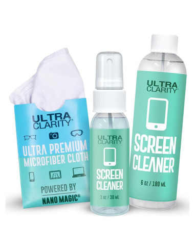 Limpiador de Pantallas Ultra Clarity 198g - Spray + Recarga + Paño