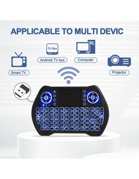Teclado Mini Inalámbrico EASYTONE con Touchpad y Mouse Teclado Mini Inalámbrico EASYTONE con Touchpad y Mouse