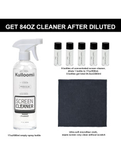 Limpiador de Pantallas Kulloomii 2500ml + Paño Microfibra 2