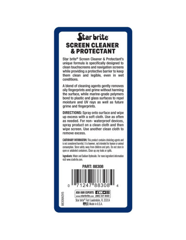 Limpiador y Protector de Pantallas Star Brite 236 ml - Anti UV
