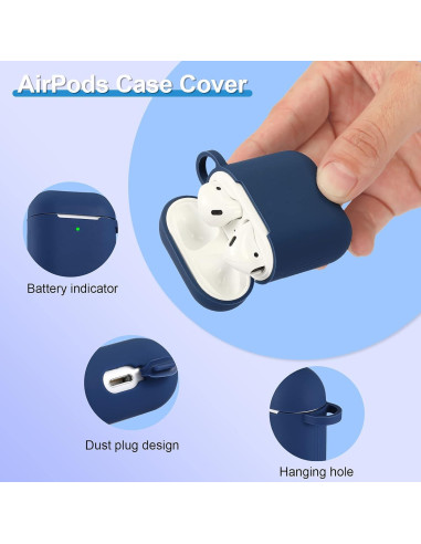 12 Fundas Protectores Silicona Weewooday para AirPods 1 y 2