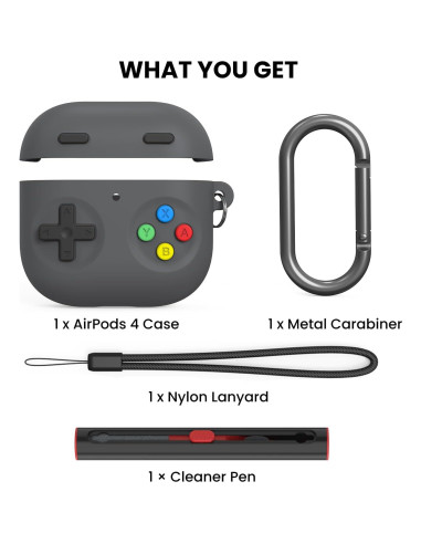 Funda Protectora Delidigi para AirPods 4ta Gen - Gris Oscuro