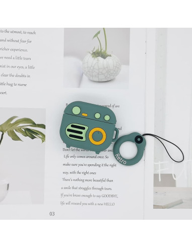 Funda protectora AirPods 3 Moydolo diseño retro verde