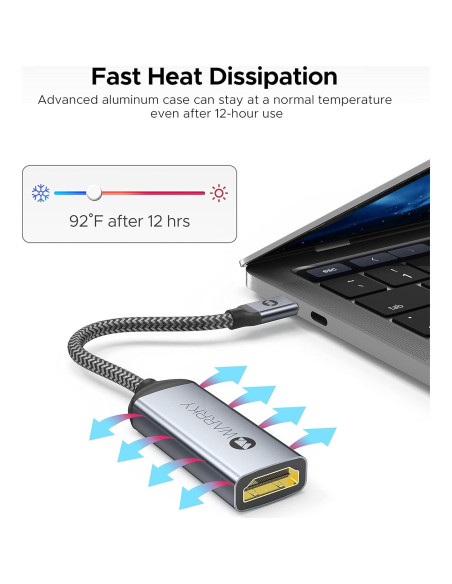 Adaptador USB C a HDMI 4K WARRKY, 30g, 11.8x8.9cm Adaptador USB C a HDMI 4K WARRKY, 30g, 11.8x8.9cm
