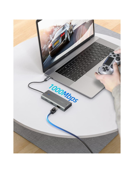 Hub USB C 8 en 1 SAN ZANG MASTER con HDMI 4K, Ethernet y Carga 100W Hub USB C 8 en 1 SAN ZANG MASTER con HDMI 4K, Ethernet y Carga 100W