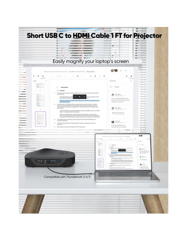 Cable USB C a HDMI 0.3M UVOOI 4K@60Hz Compatible Mac y Galaxy