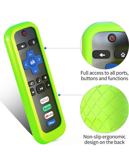 Paquete de 3 fundas de silicona para control remoto Roku Paquete de 3 fundas de silicona para control remoto Roku