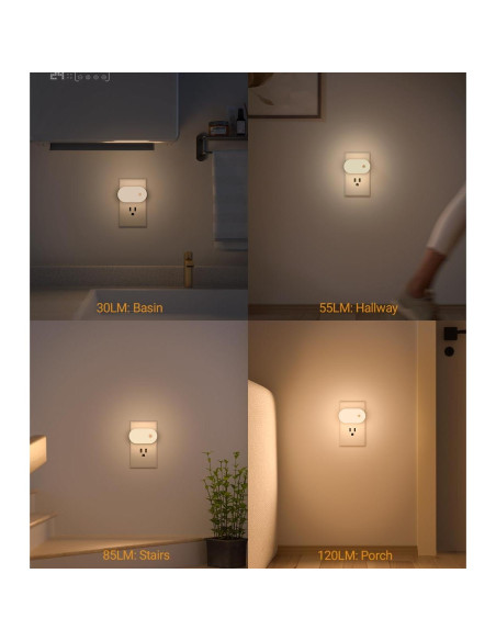 Luz Nocturna Enchufable Lyridz LED 120LM Regulable Paquete de 2 Luz Nocturna Enchufable Lyridz LED 120LM Regulable Paquete de 2