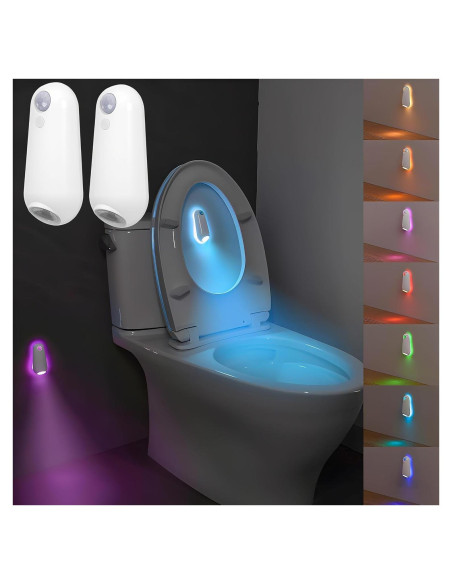 Luz Nocturna LED para Inodoro SENCU con Sensor de Movimiento 2 Paquete Luz Nocturna LED para Inodoro SENCU con Sensor de Movimiento 2 Paquete