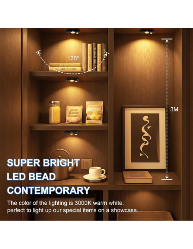 Luz LED Puck Recargable con Sensor de Movimiento 6 Pzas