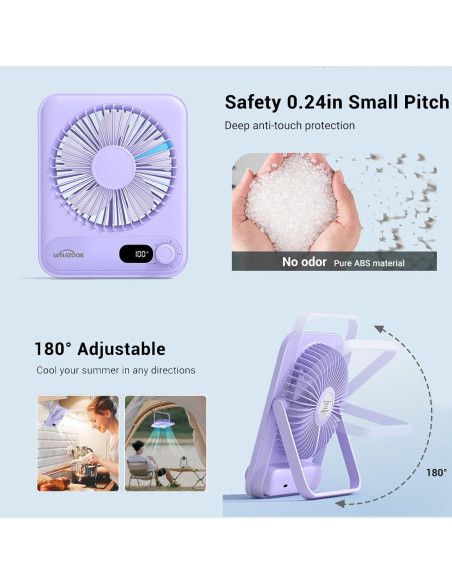 Ventilador de Escritorio Portátil WHATOOK HL008 2000mAh Silencioso Ventilador de Escritorio Portátil WHATOOK HL008 2000mAh Silencioso