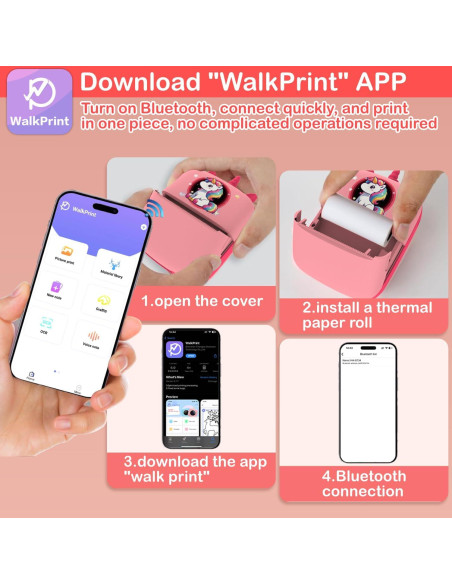 Impresora Térmica Portátil Oskeray 777 Bluetooth Rosa Impresora Térmica Portátil Oskeray 777 Bluetooth Rosa