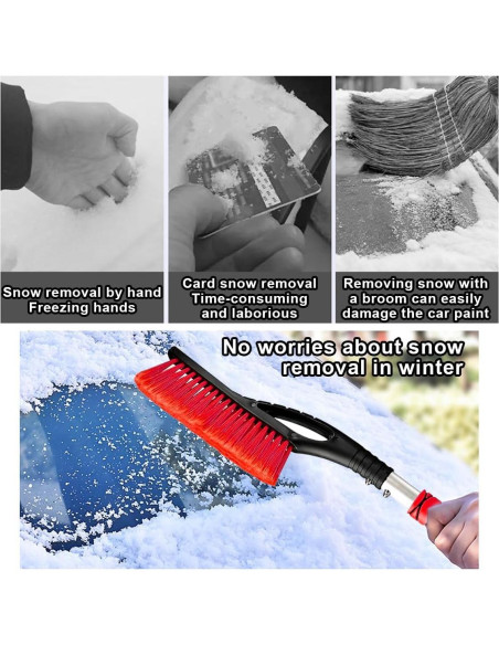 Cepillo de Nieve JOYCOURT 68.5 cm y Raspador de Hielo Rojo Cepillo de Nieve JOYCOURT 68.5 cm y Raspador de Hielo Rojo