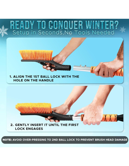 Cepillo de Nieve y Raspador de Hielo EcoNour 27" Naranja - 2 Paquete Cepillo de Nieve y Raspador de Hielo EcoNour 27" Naranja - 2 Paquete