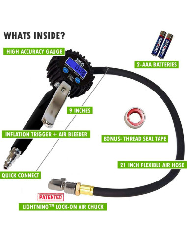 Inflador de Neumáticos Digital JACO FlowPro 2.0 - 200 PSI