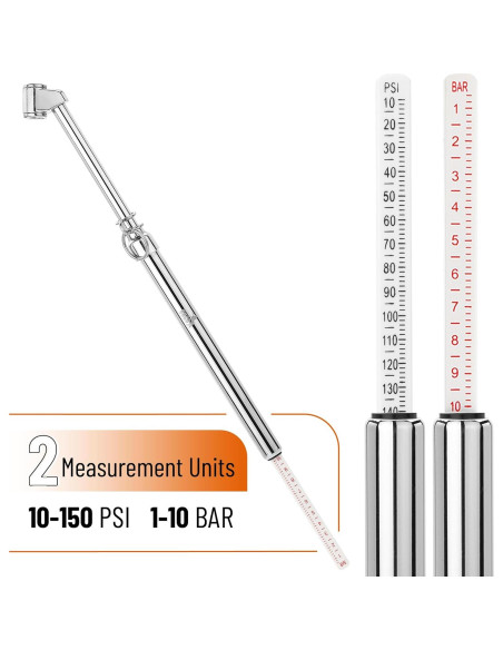 Medidor de Presión de Neumáticos Doble Cabeza UNCO - 2 Piezas, 0.69-10.34 bar Medidor de Presión de Neumáticos Doble Cabeza UNCO - 2 Piezas, 0.69-10.34 bar