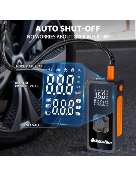 Compresor de Aire Portátil Achansfam 150 PSI con Manómetro Digital Compresor de Aire Portátil Achansfam 150 PSI con Manómetro Digital