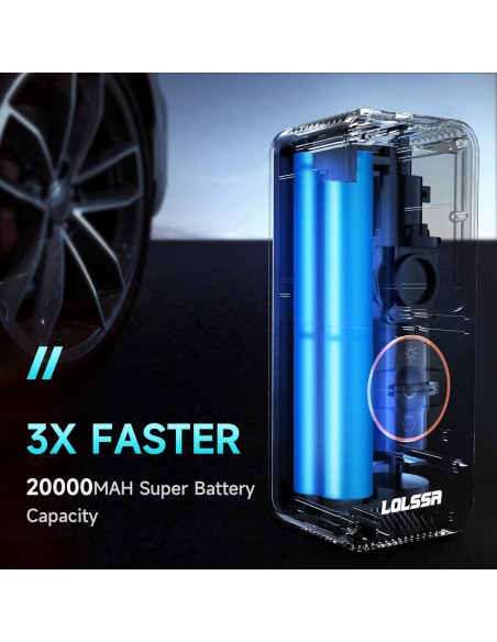 Compresor de Aire Portátil LOLSSA 150PSI 20000mAh Inflador Compresor de Aire Portátil LOLSSA 150PSI 20000mAh Inflador