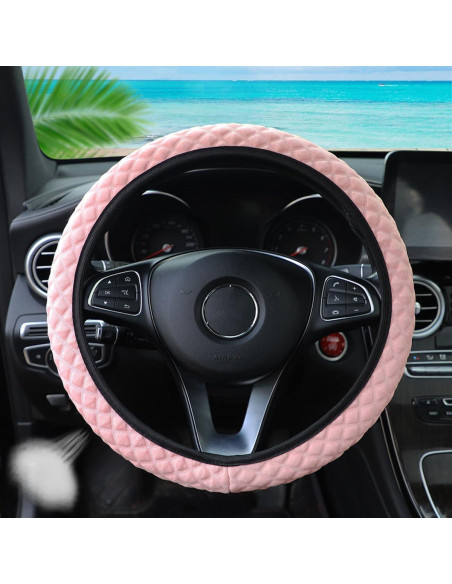 Cubierta de Volante Zipelo 15" Seda Helada Antideslizante Rosa