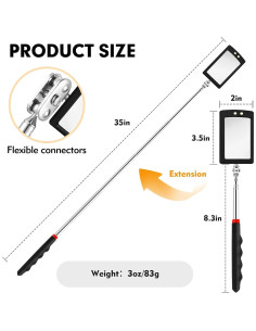Espejo de Inspección Telescópico CdbC 30-89 cm LED 360 2