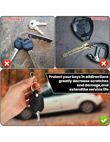 Funda de Llave de Cuero PU Negra Teaaha para Llaves de Coche Funda de Llave de Cuero PU Negra Teaaha para Llaves de Coche