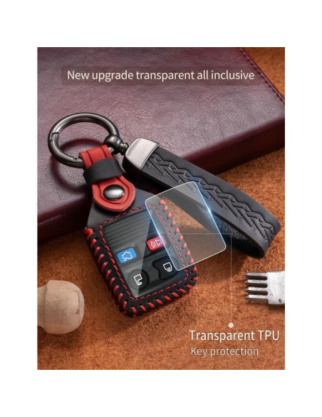 Funda de Llave de Cuero YINEOR para Ford Mustang y más Funda de Llave de Cuero YINEOR para Ford Mustang y más