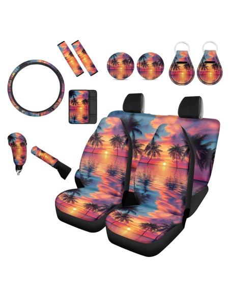 Funda de Asiento de Coche Forchrinse Hawaii Palm 14 Piezas Funda de Asiento de Coche Forchrinse Hawaii Palm 14 Piezas