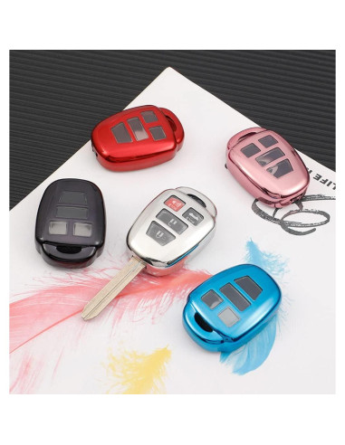 Funda de Llave TPU Muxkenper para Toyota 4 Botones Azul