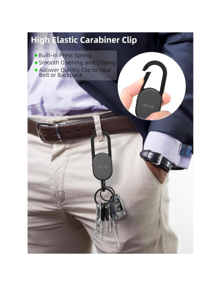 Llave con rastreador Miroddi, Bluetooth, recargable, negro Llave con rastreador Miroddi, Bluetooth, recargable, negro