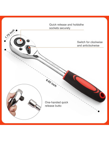 Juego de Llave de Carraca Egofine 20 Piezas 1/2" 8-30mm