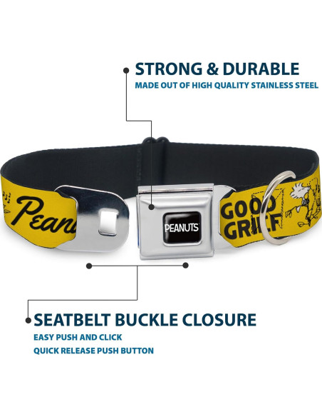 Collar para Perros Peanuts Buckle-Down 40.6-58.4 cm Amarillo Collar para Perros Peanuts Buckle-Down 40.6-58.4 cm Amarillo