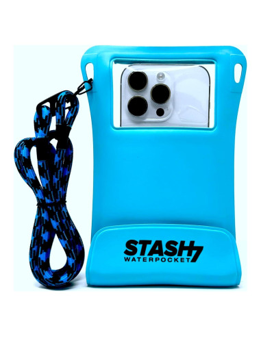 Funda impermeable Stash7 para smartphone hasta 7.5" azul