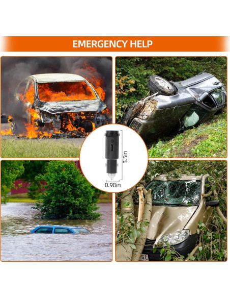 Herramienta de Emergencia 6 en 1 CINTHIA: Rompe Ventanas y Cargador USB Herramienta de Emergencia 6 en 1 CINTHIA: Rompe Ventanas y Cargador USB