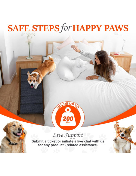 Rampa Ajustable para Perros Pathosio - Madera Nogal 5 Niveles Rampa Ajustable para Perros Pathosio - Madera Nogal 5 Niveles