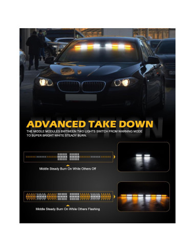 Luces Estroboscópicas de Emergencia HLauto 604N 48 LED 42.7 cm