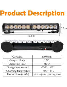 Barra de Luz de Emergencia Inalámbrica LE-JX 31.5 cm LED 12V 2