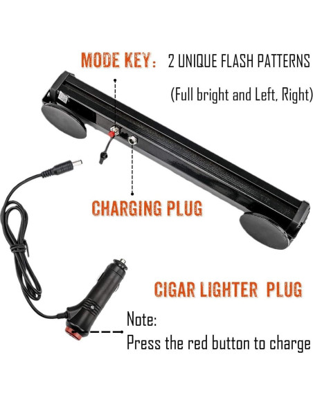 Barra de Luz de Emergencia Inalámbrica LE-JX 31.5 cm LED 12V Barra de Luz de Emergencia Inalámbrica LE-JX 31.5 cm LED 12V
