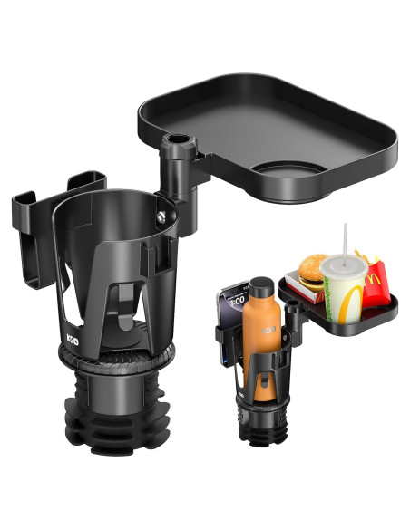 Soporte para Tazas de Coche KDD 3 en 1 Ajustable con Bandeja Soporte para Tazas de Coche KDD 3 en 1 Ajustable con Bandeja
