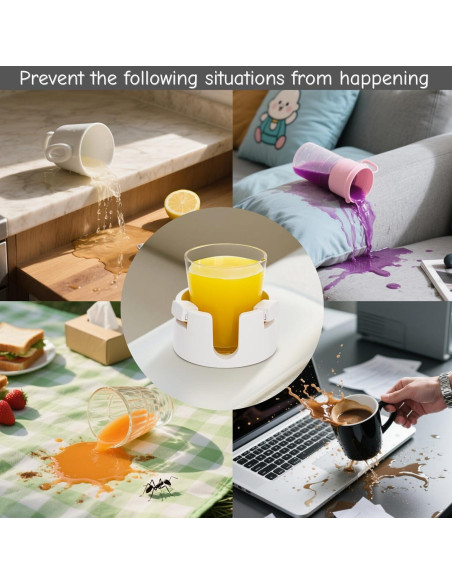 Soportes para Tazas Antideslizantes Mezchi - Paquete de 2 Blancos Soportes para Tazas Antideslizantes Mezchi - Paquete de 2 Blancos