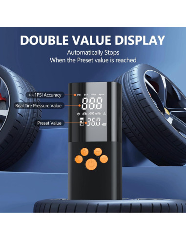 Compresor de Aire Portátil POIYTL 180 PSI 25000mAh Inflador