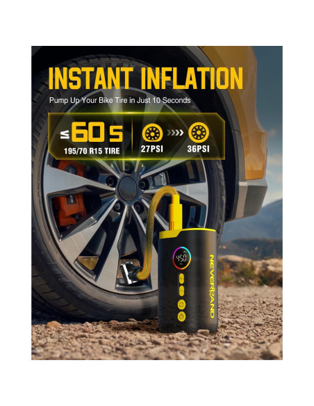 Compresor de Aire Portátil NEVERLAND 150 PSI para Neumáticos Compresor de Aire Portátil NEVERLAND 150 PSI para Neumáticos