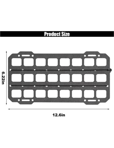 Organizador de Visera Solar Táctico SMILFUY Panel MOLLE 32x15cm
