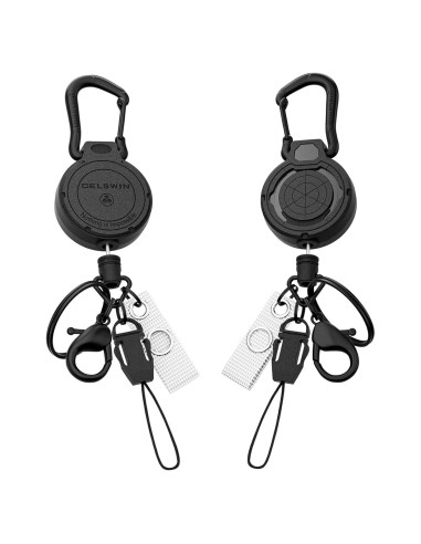 Llavero Retráctil DELSWIN con Clip y Cable de 72 cm - 2 Pzas