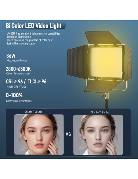Godox LP400BI Luz LED Bi-Color 36W Regulable 2800K-6500K Godox LP400BI Luz LED Bi-Color 36W Regulable 2800K-6500K