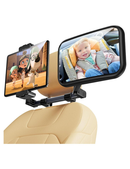 Espejo de Coche para Bebé TAZENI 2 en 1 con Soporte para Tableta Espejo de Coche para Bebé TAZENI 2 en 1 con Soporte para Tableta